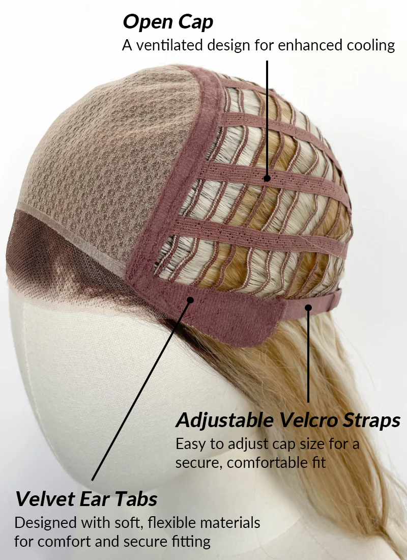 Mixed Blonde With Dark Roots Wavy Mono Top Kanekalon Lace Wig MN017