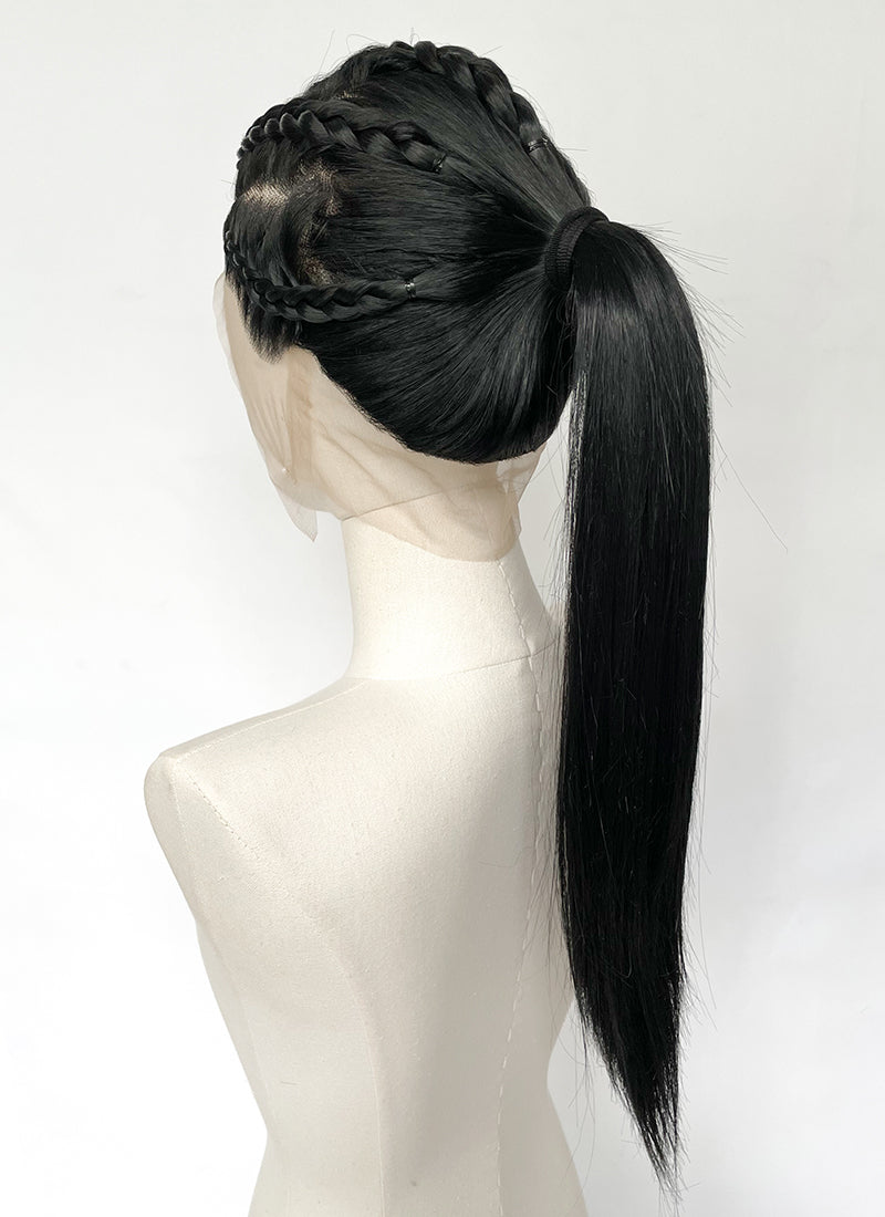 Black Straight Full Lace Kanekalon Synthetic Wig FUL011