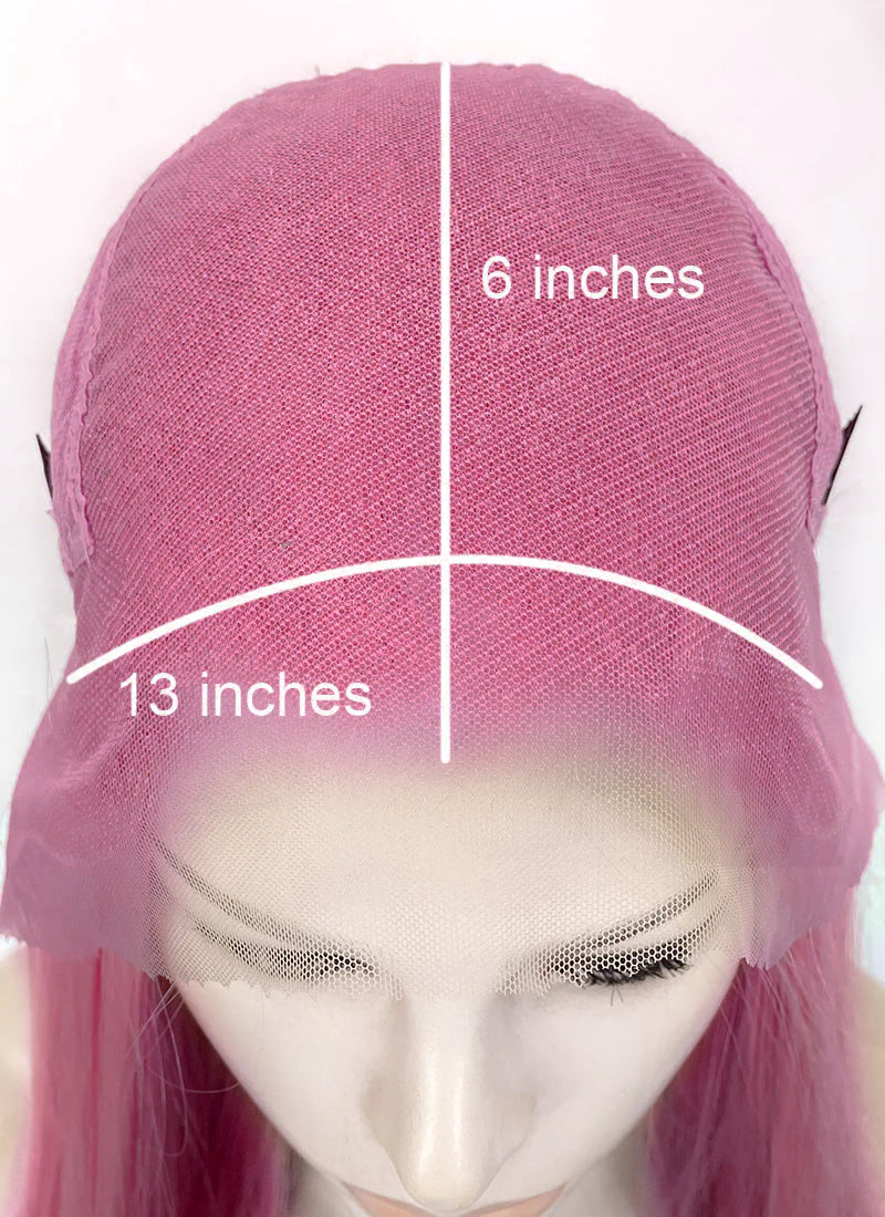 KPop Demon Hunters Mira Yaki Hot Pink Braided 13" x 6" Lace Top Synthetic Wig LF2513