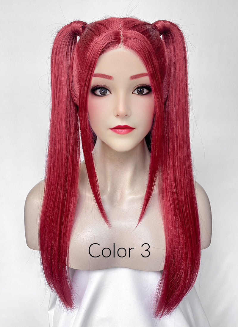 KPop Demon Hunters Mira Yaki Hot Pink Braided 13" x 6" Lace Top Synthetic Wig LF2513