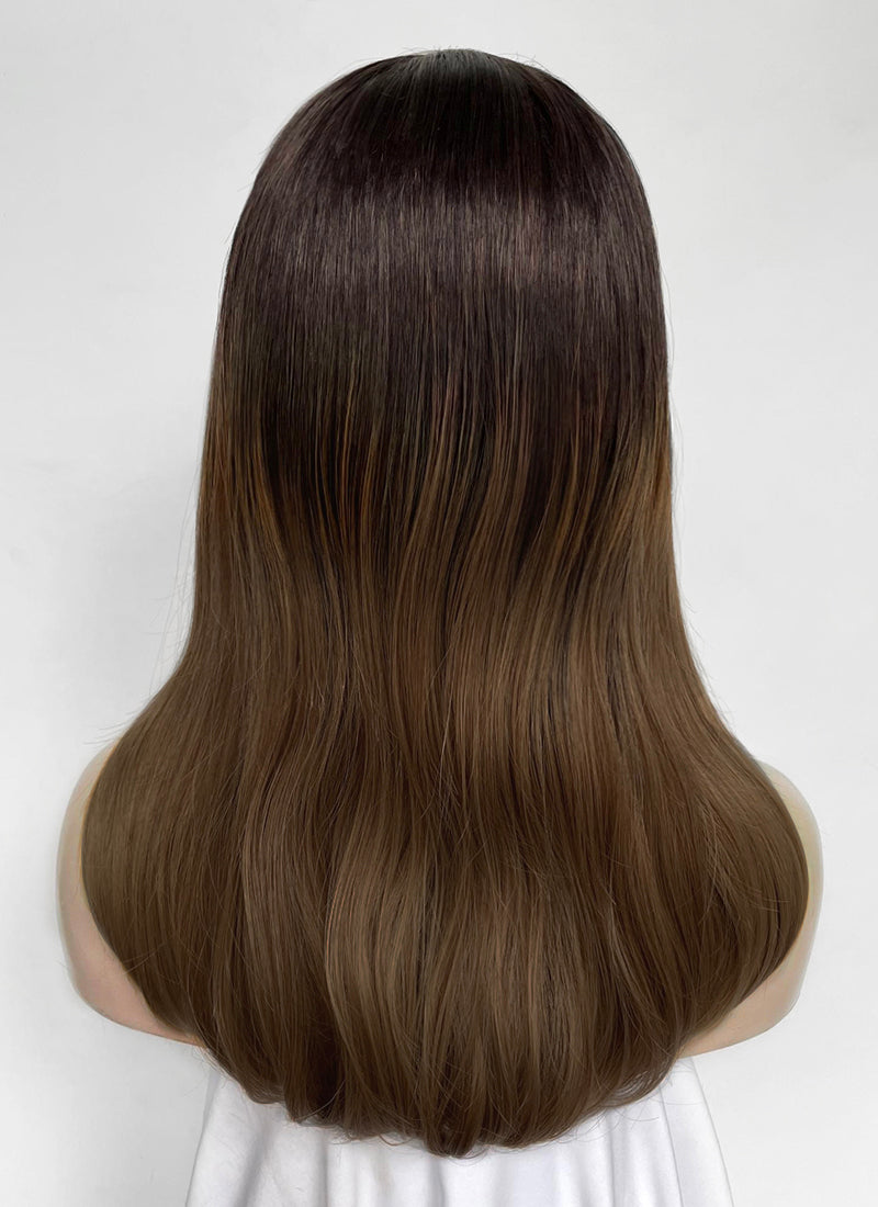 From the World of John Wick: Ballerina Eve Macarro Two Tone Brunette Straight Lace Front Synthetic Wig LF3366