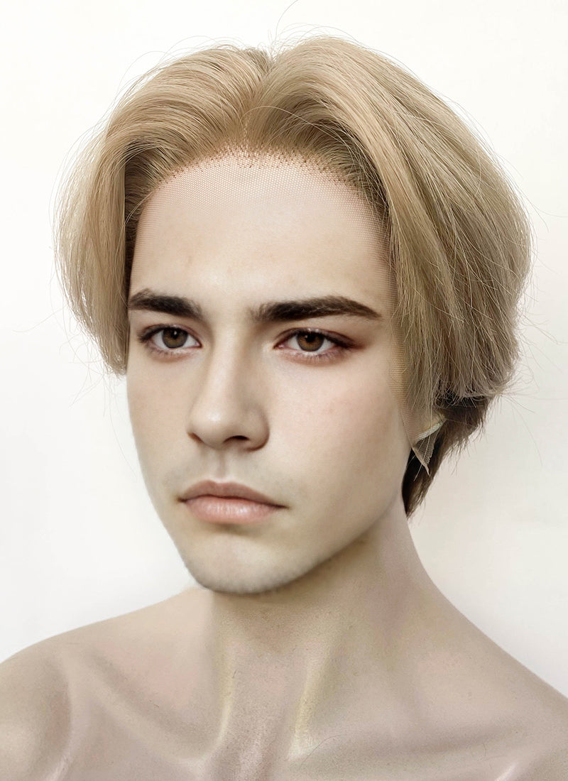 Blonde Brown Peekaboo Straight Lace Front Synthetic Men's Wig LF6108