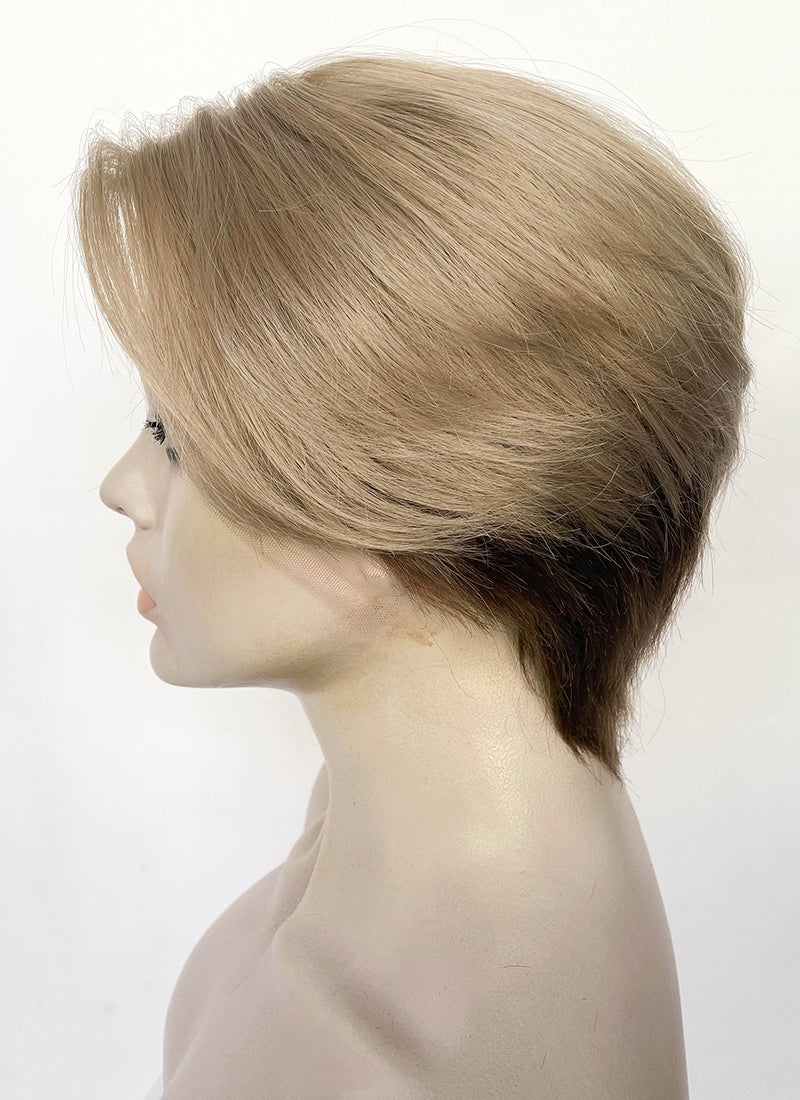 Blonde Brown Peekaboo Straight Lace Front Synthetic Men's Wig LF6108