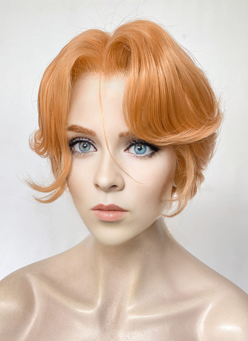 Castlevania Sypha Belnades Pastel Peach Pink Wavy Lace Front Synthetic Wig LF6121