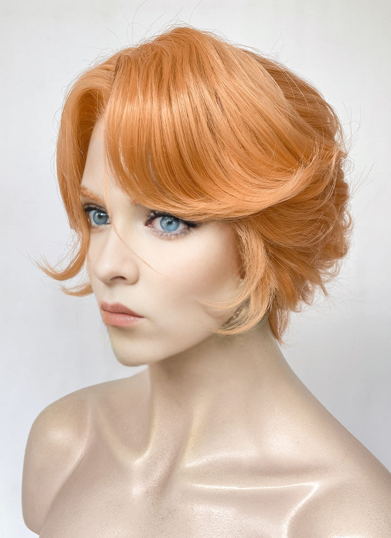 Castlevania Sypha Belnades Pastel Peach Pink Wavy Lace Front Synthetic Wig LF6121