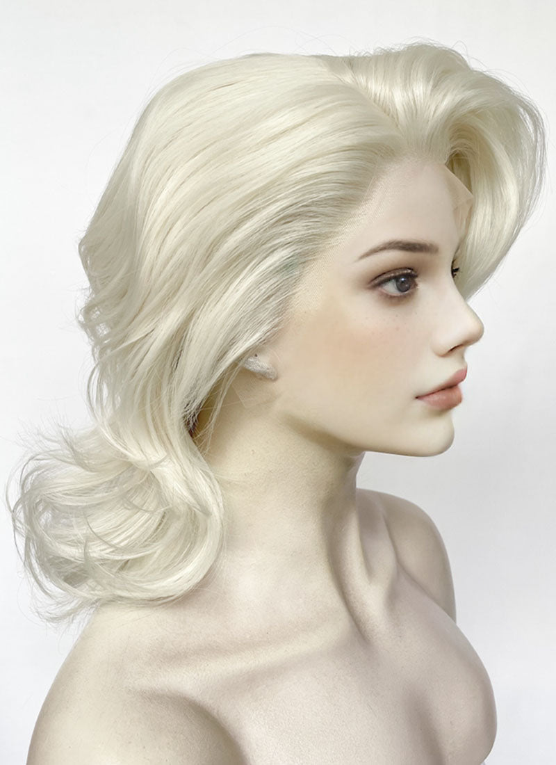 Platinum Blonde Wavy Lace Front Synthetic Wig LF6125