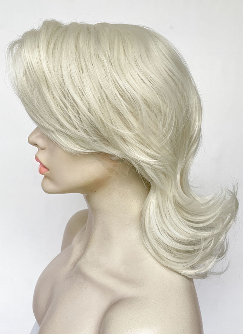 Platinum Blonde Wavy Lace Front Synthetic Wig LF6125