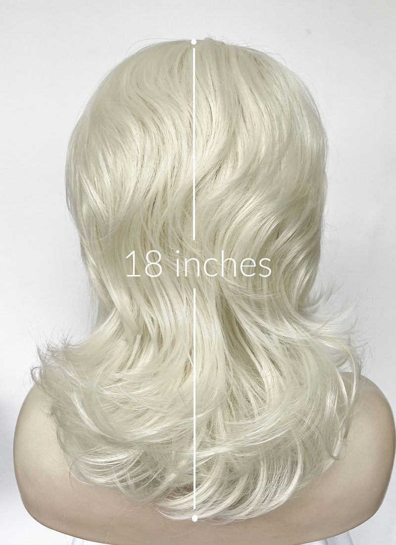 Platinum Blonde Wavy Lace Front Synthetic Wig LF6125