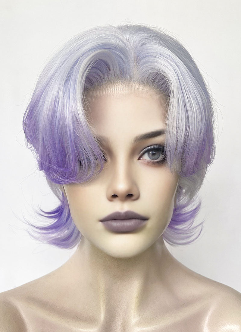 Purple Ombre Wavy Lace Front Synthetic Wig LF6126