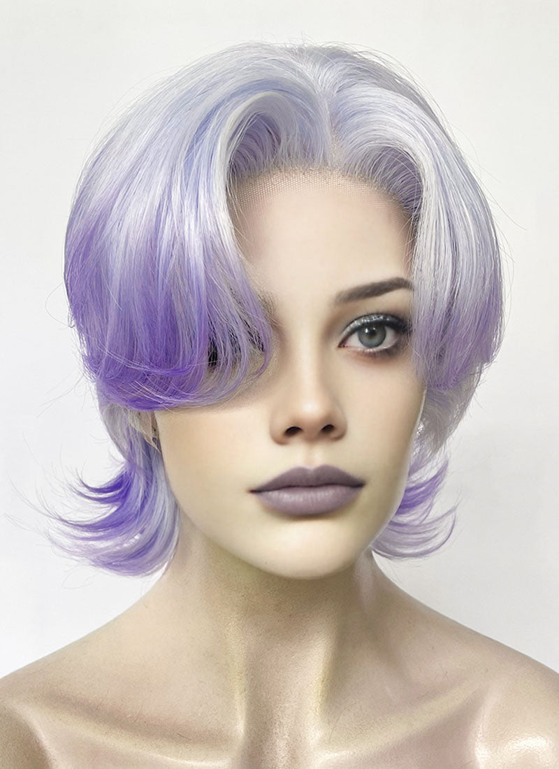 Purple Ombre Wavy Lace Front Synthetic Wig LF6126