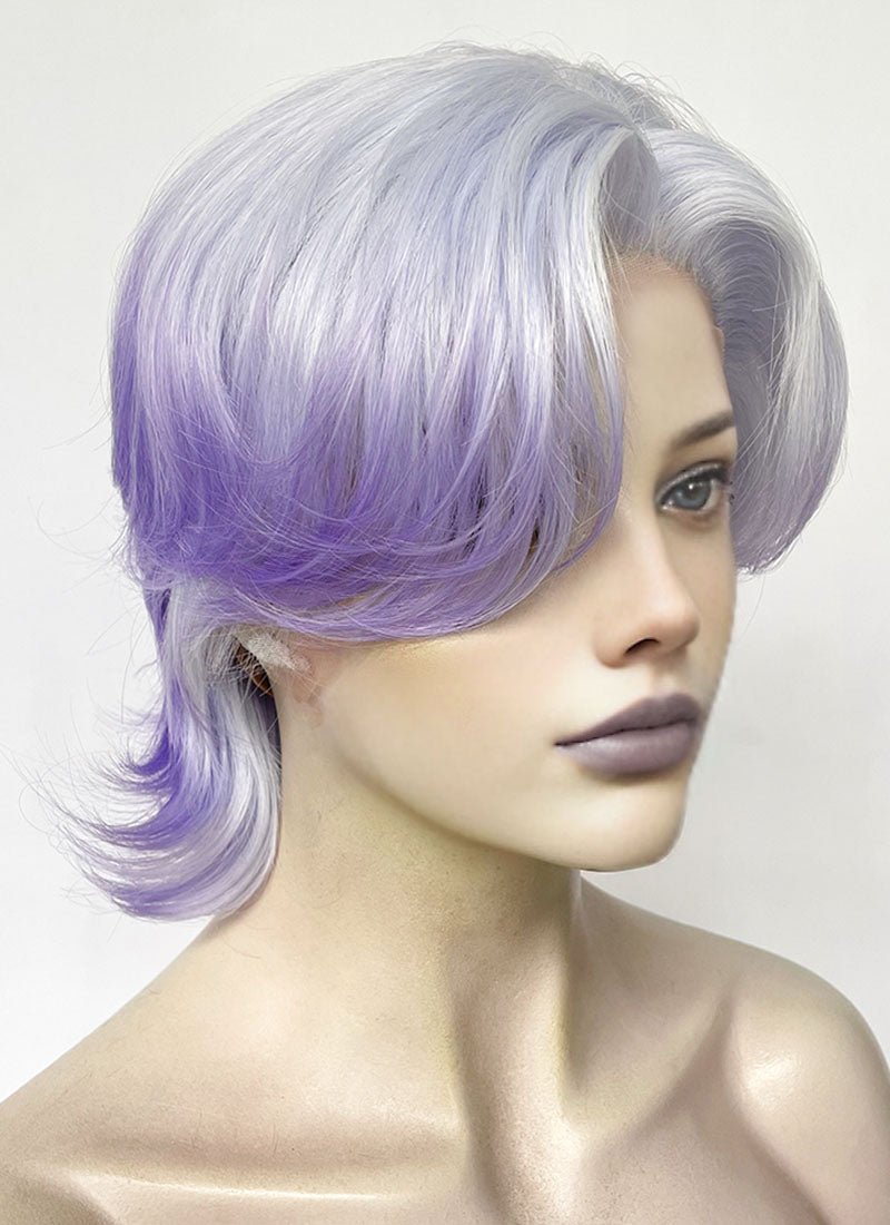 Purple Ombre Wavy Lace Front Synthetic Wig LF6126