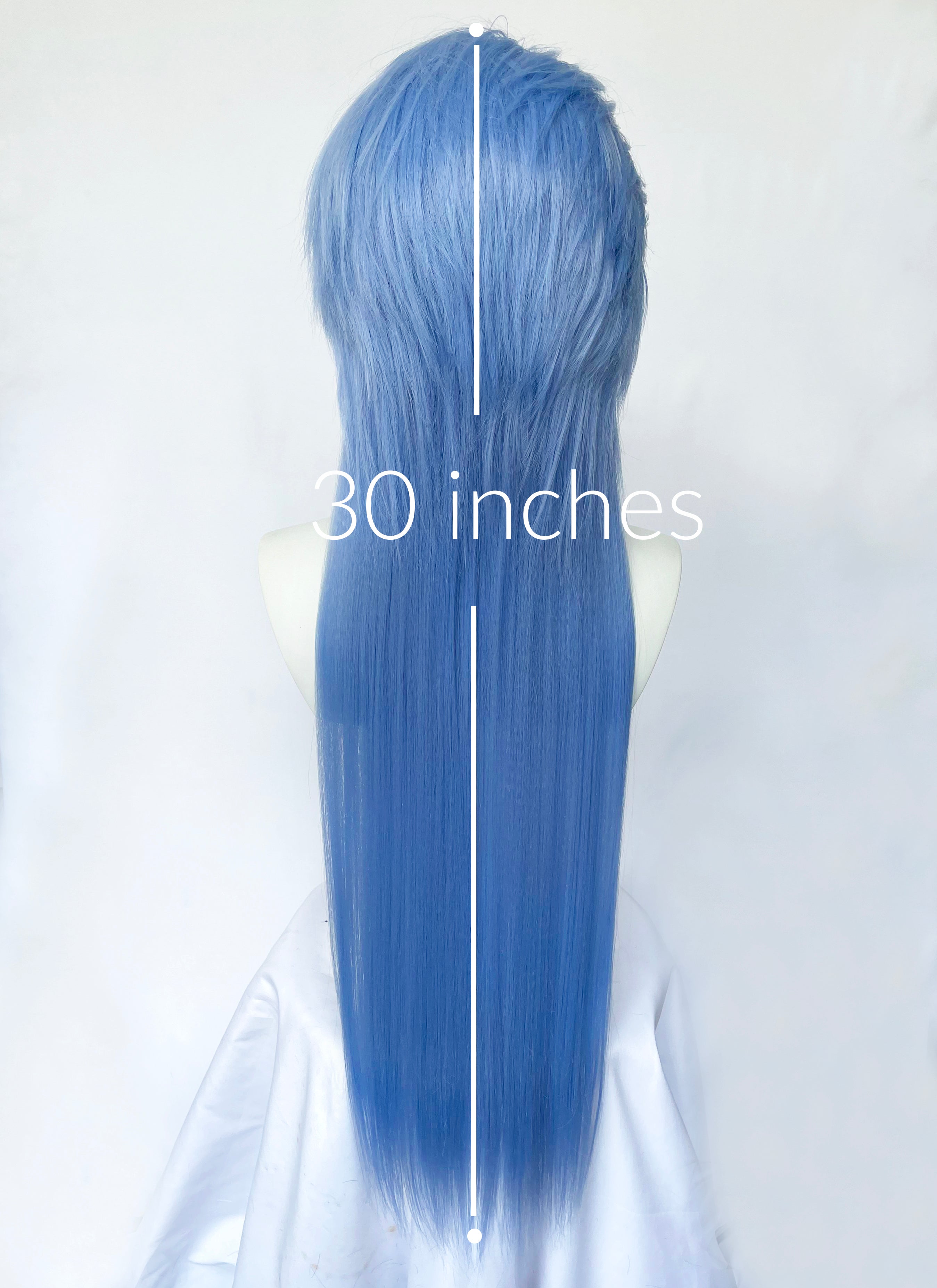 Pastel Blue Straight Lace Front Synthetic Men's Wig LF6134