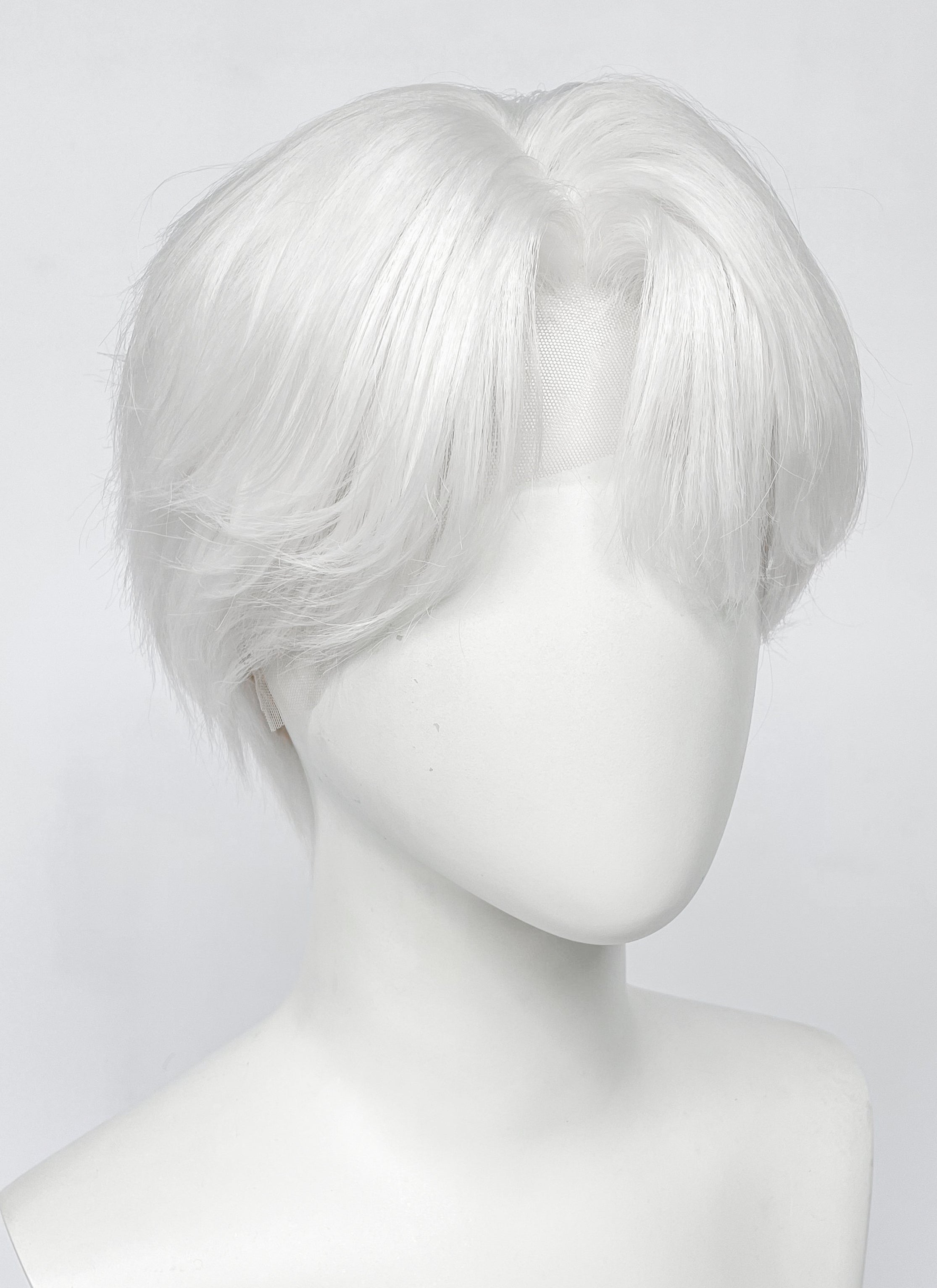 White Straight Lace Front Synthetic Hair Men's Wig LF6135