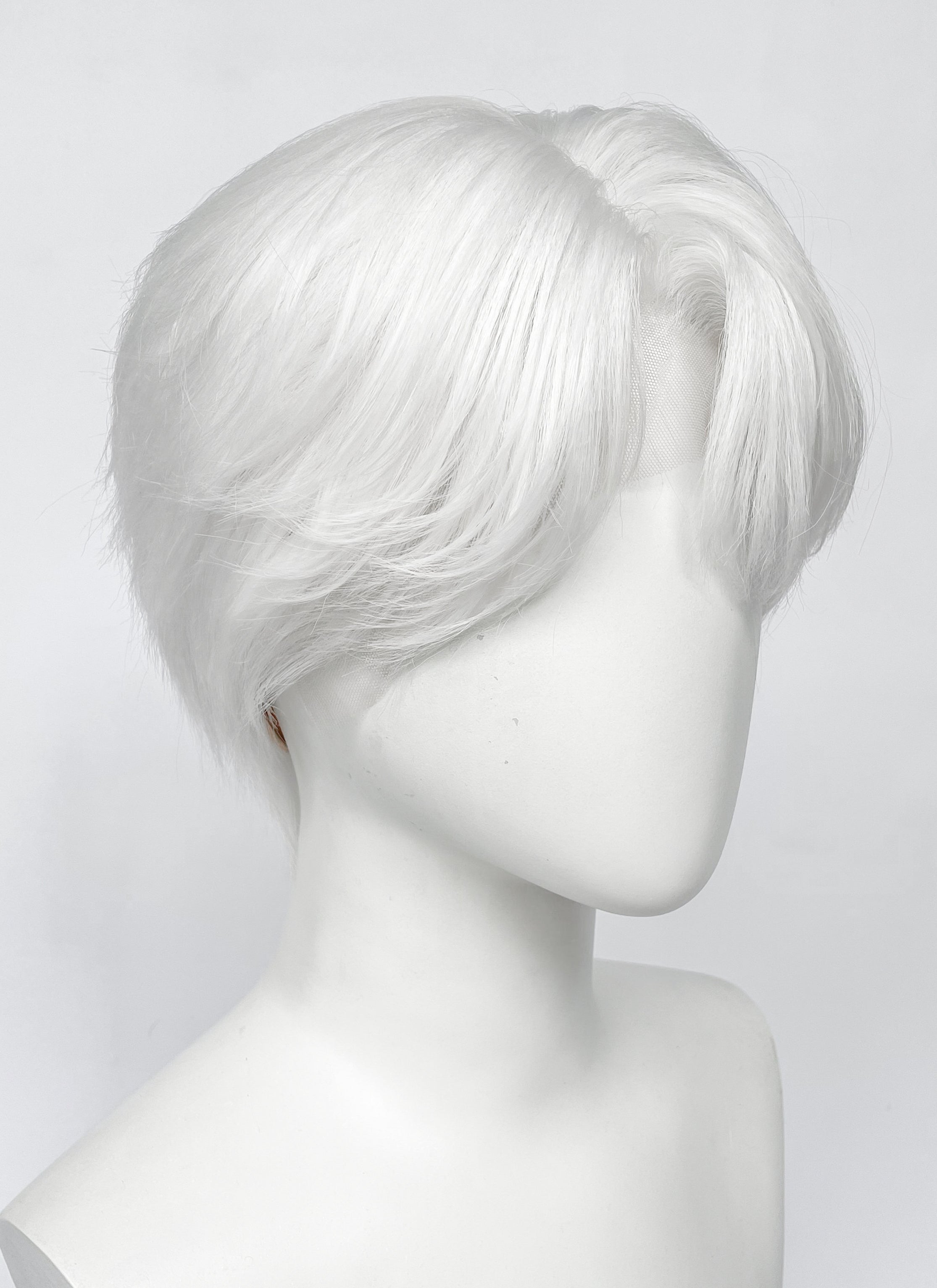 White Straight Lace Front Synthetic Hair Men's Wig LF6135