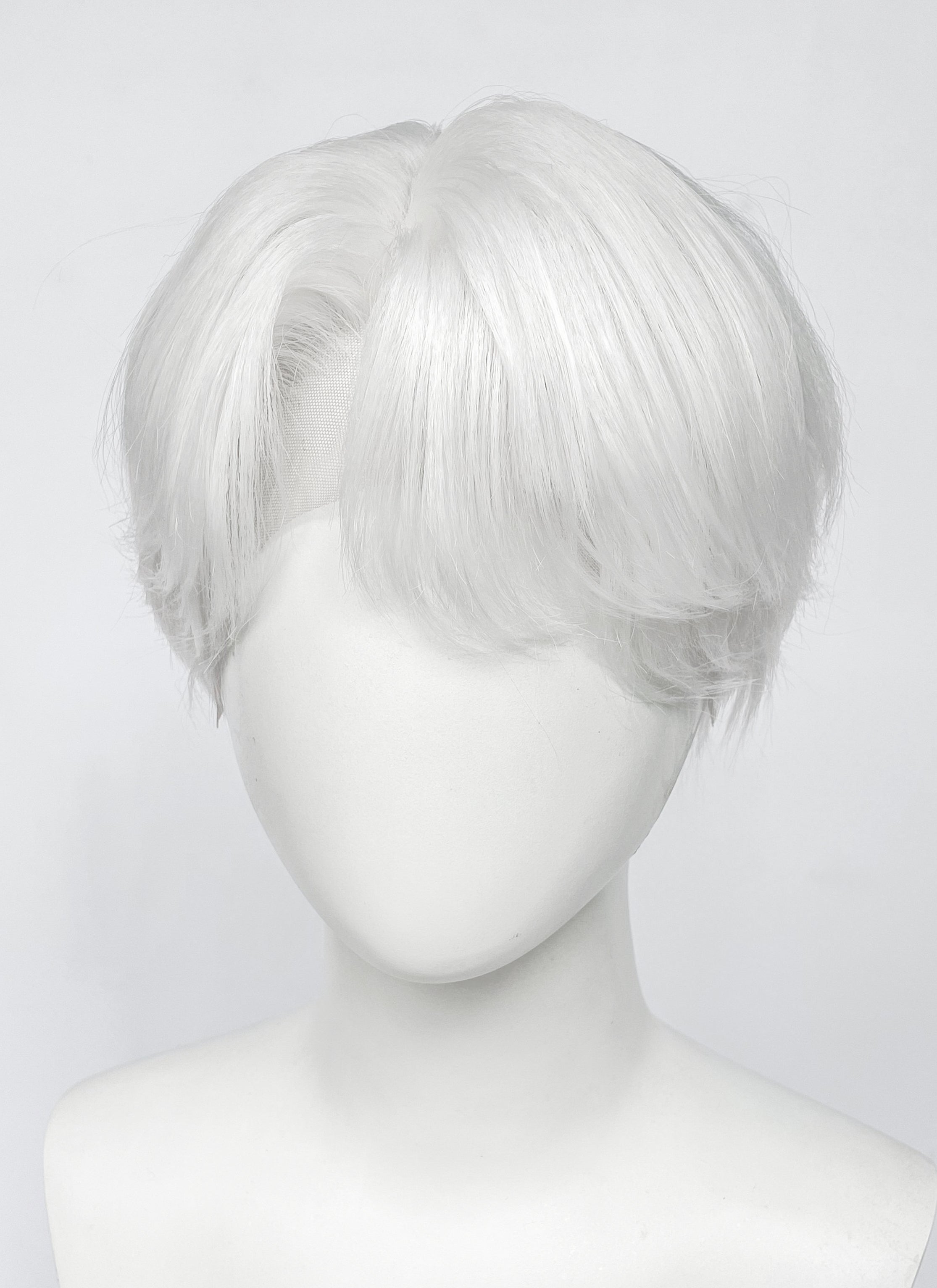 White Straight Lace Front Synthetic Hair Men's Wig LF6135