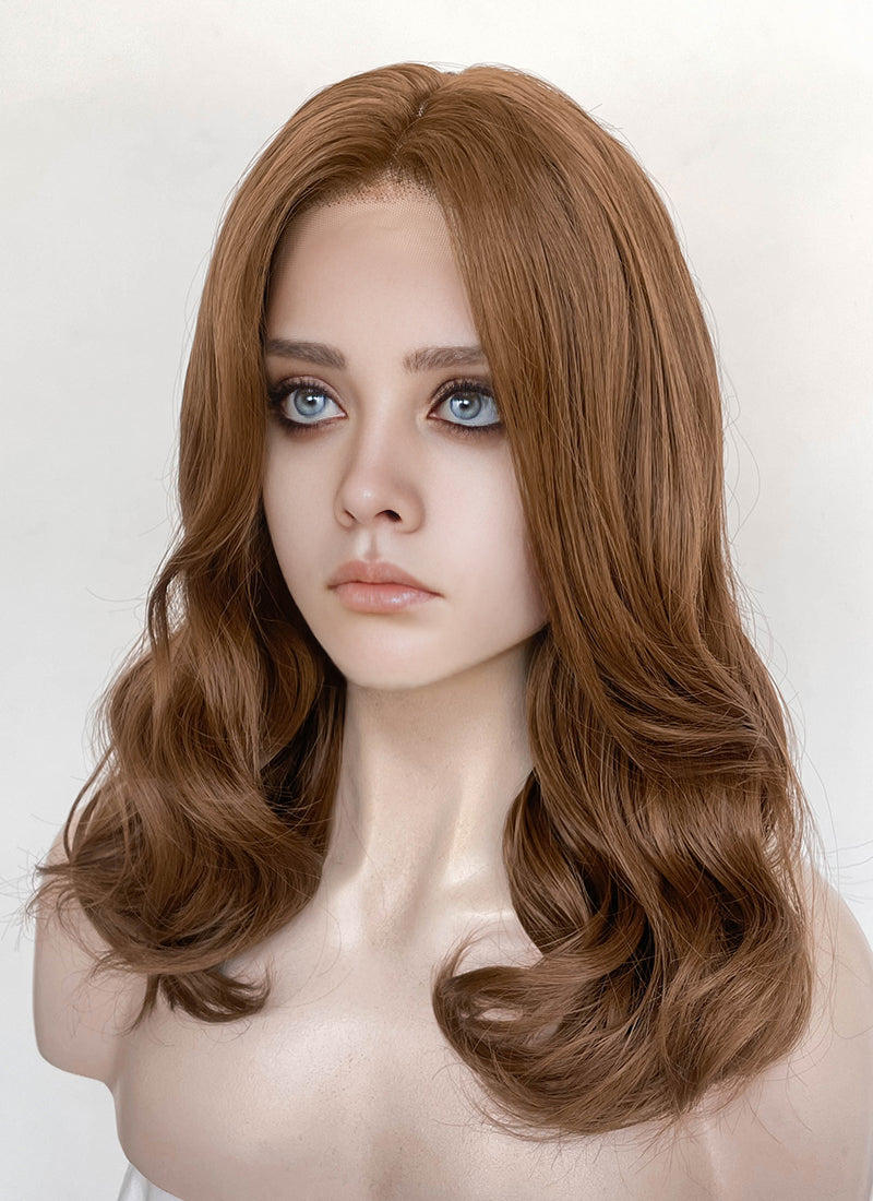 M3GAN 2.0 M3gan Chestnut Brown Wavy Lace Front Synthetic Hair Wig LF6137