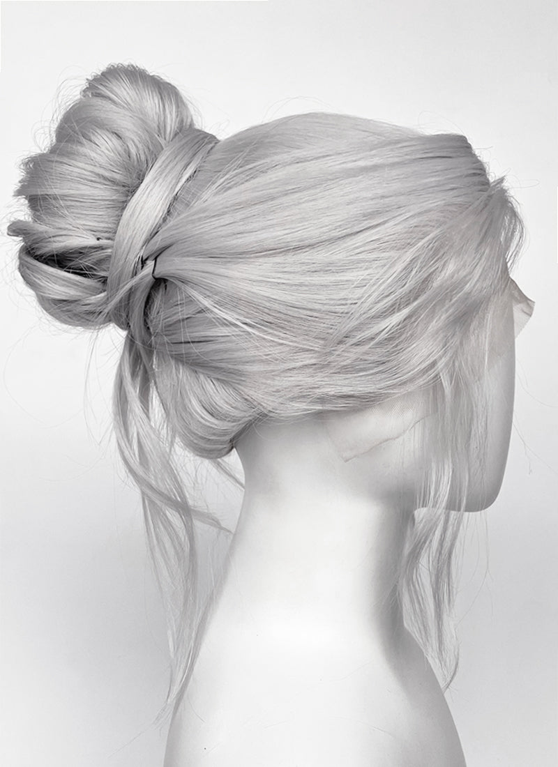 Baldur's Gate 3 Minthara Yaki Silver Grey Braided Lace Front Synthetic Wig LF6152