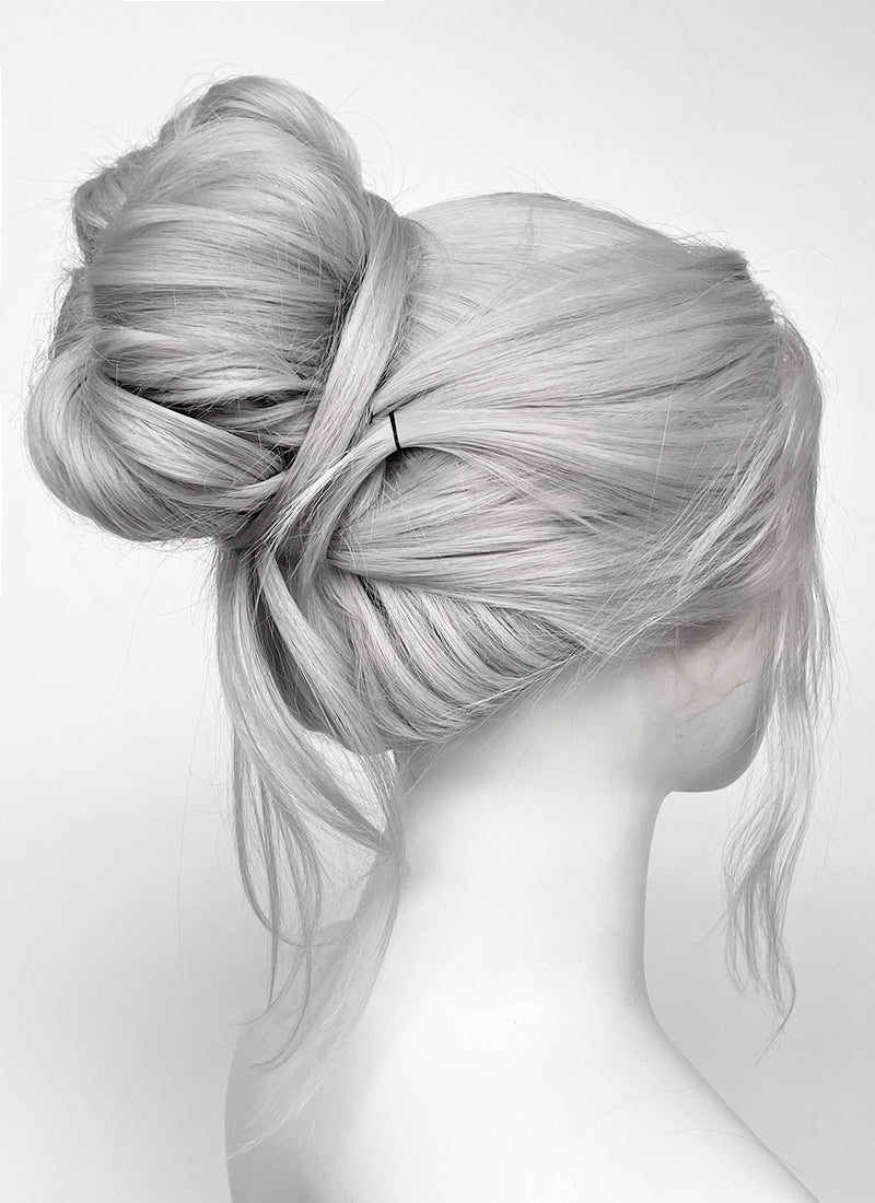 Baldur's Gate 3 Minthara Yaki Silver Grey Braided Lace Front Synthetic Wig LF6152