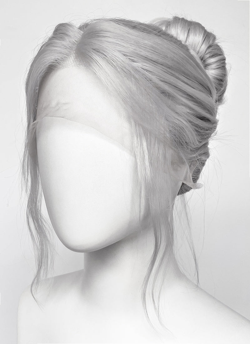 Baldur's Gate 3 Minthara Yaki Silver Grey Braided Lace Front Synthetic Wig LF6152