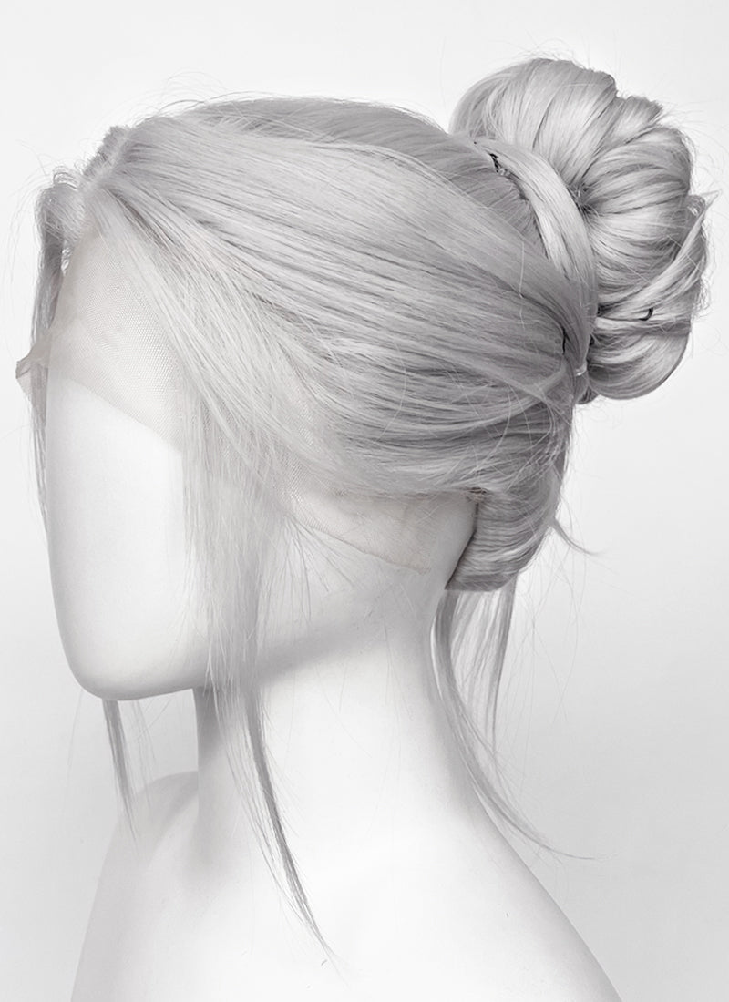 Baldur's Gate 3 Minthara Yaki Silver Grey Braided Lace Front Synthetic Wig LF6152