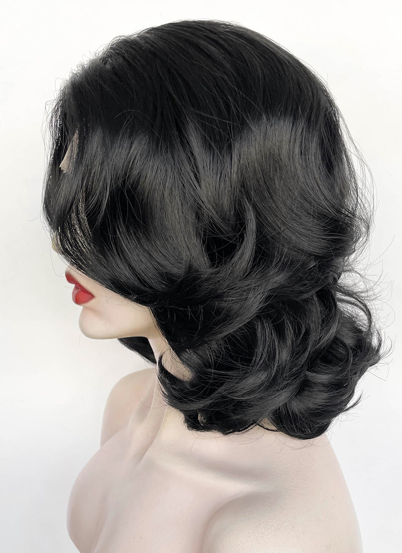 Snow White 1937 Jet Black Wavy Lace Front Synthetic Wig LF8040
