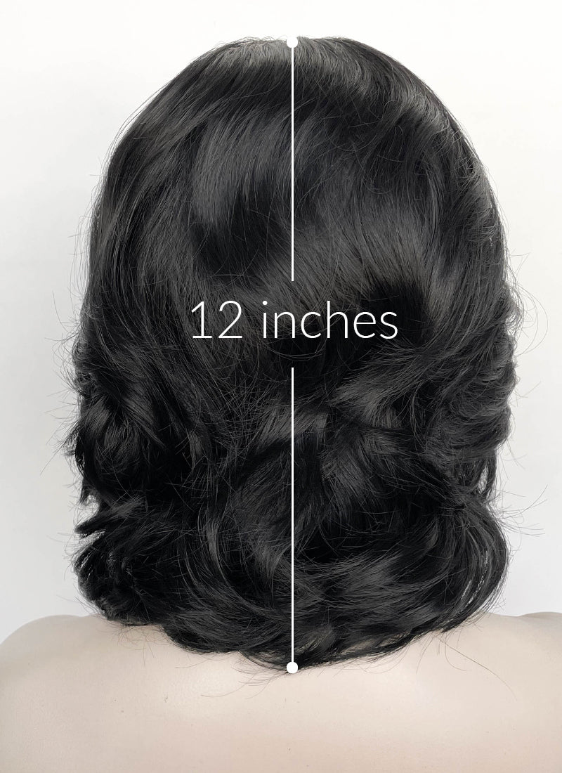 Snow White 1937 Jet Black Wavy Lace Front Synthetic Wig LF8040