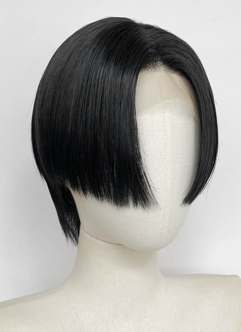 Jet Black Straight Lace Front Synthetic Wig LF8042