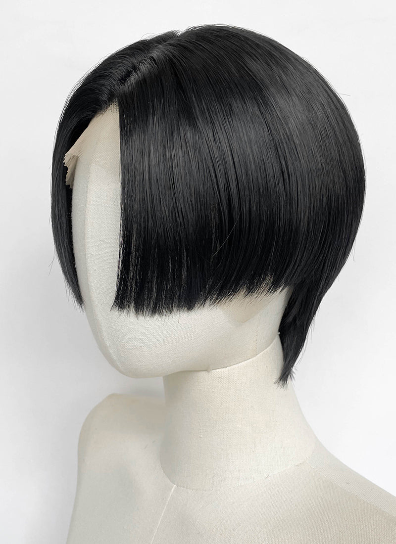 Jet Black Straight Lace Front Synthetic Wig LF8042
