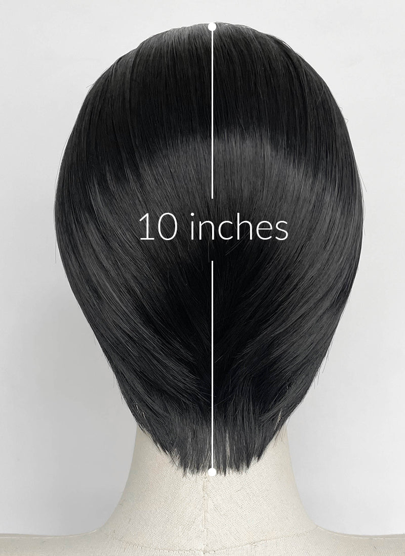 Jet Black Straight Lace Front Synthetic Wig LF8042