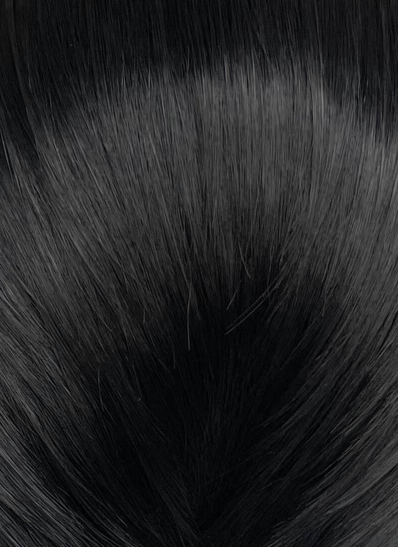 Jet Black Straight Lace Front Synthetic Wig LF8042