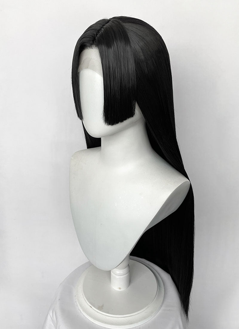 One Piece Boa Hancock Yaki Jet Black Straight Lace Front Synthetic Wig LF8047
