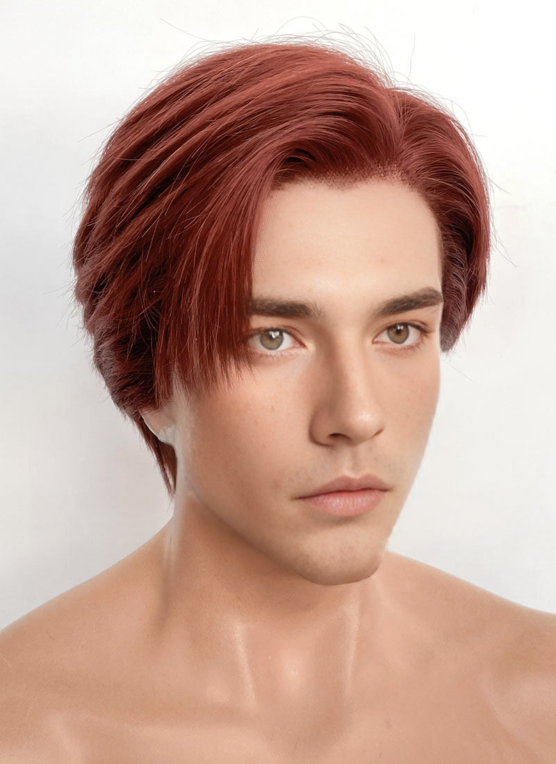 Auburn Straight Lace Front Synthetic Men's Wig LF8048