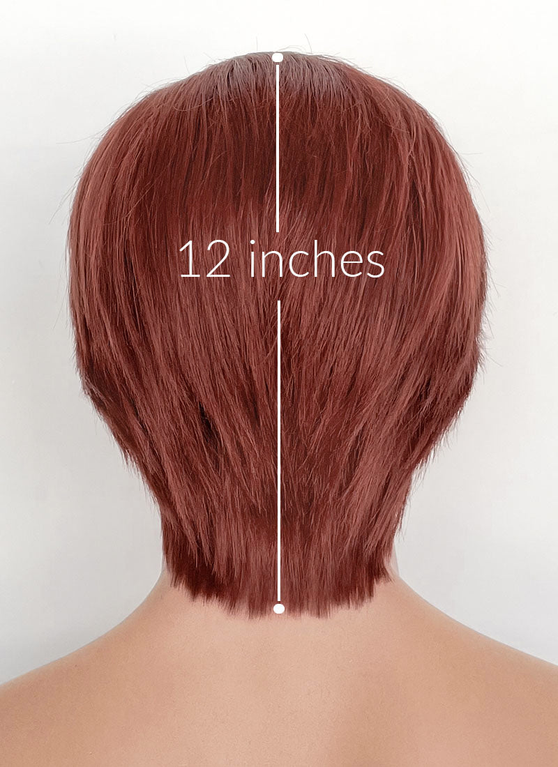 Auburn Straight Lace Front Synthetic Men's Wig LF8048