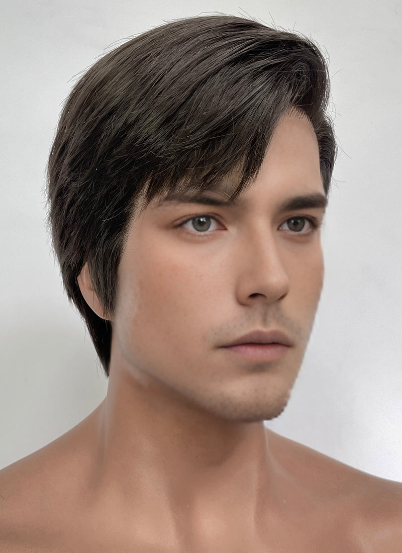 Brunette Straight Lace Front Synthetic Hair Men's Wig LF8064
