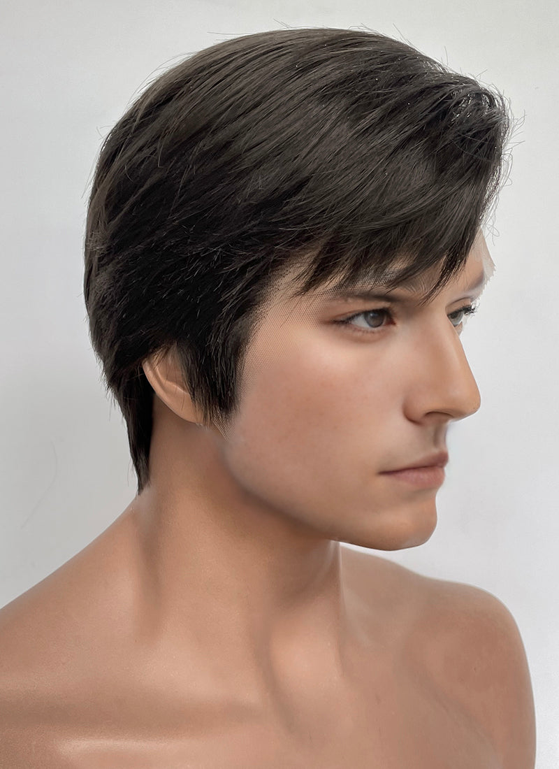 Brunette Straight Lace Front Synthetic Hair Men's Wig LF8064