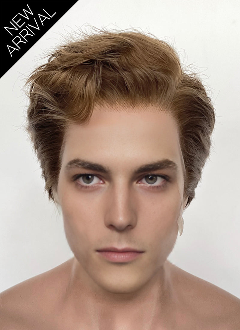 Brown Wavy Lace Front Synthetic Hair Men's Wig LF8065