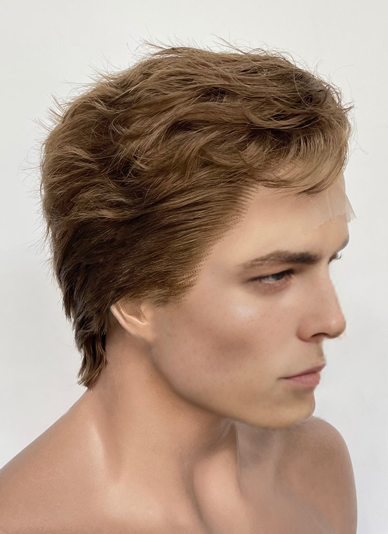 Brown Wavy Lace Front Synthetic Hair Men's Wig LF8065