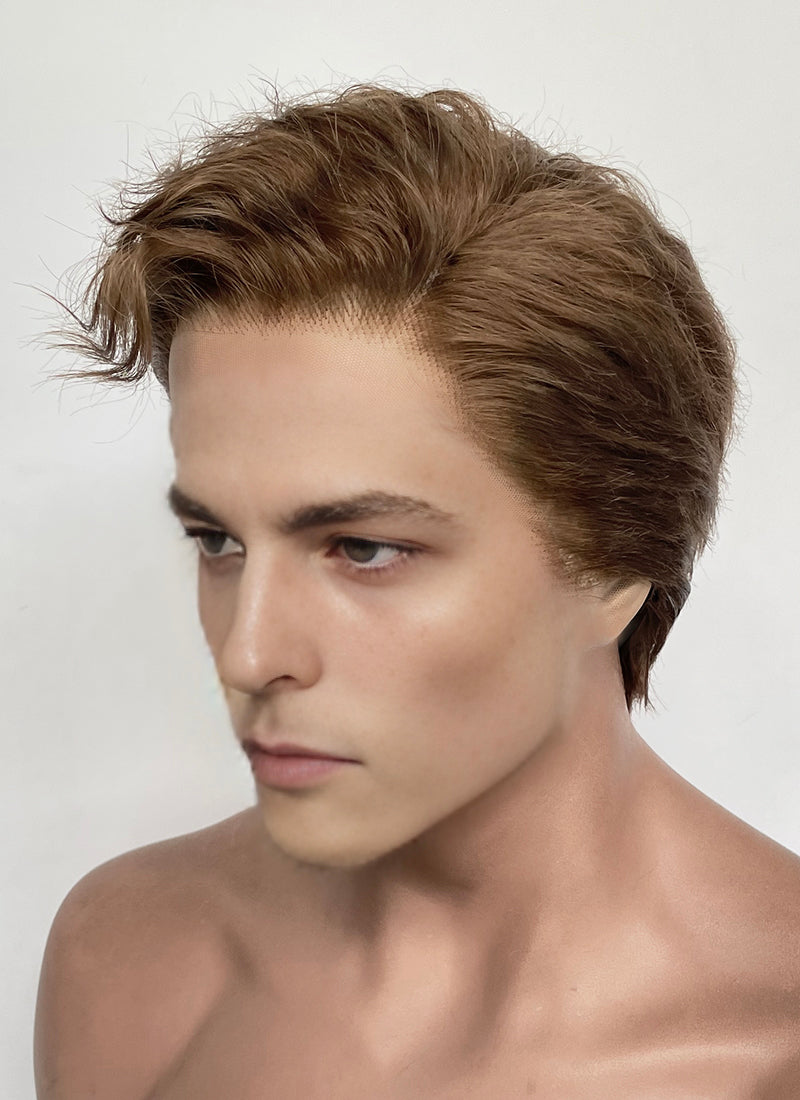 Brown Wavy Lace Front Synthetic Hair Men's Wig LF8065