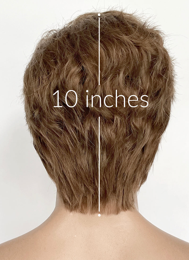 Brown Wavy Lace Front Synthetic Hair Men's Wig LF8065