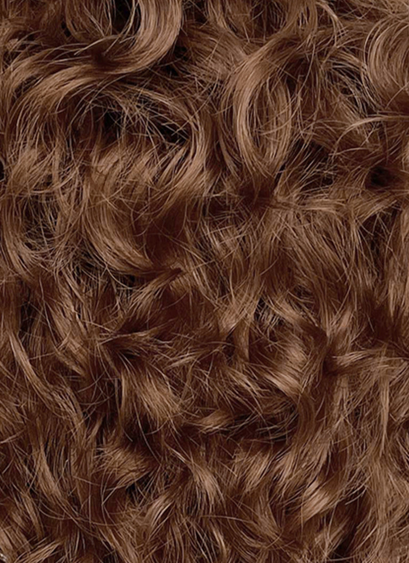 Brown Curly Mod Lace Front Synthetic Men's Wig LF8075