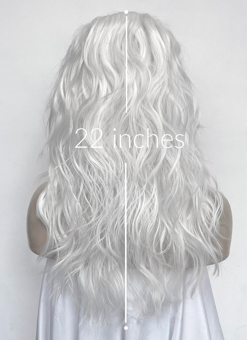 White Wavy Mullet Lace Front Synthetic Wig LF8076