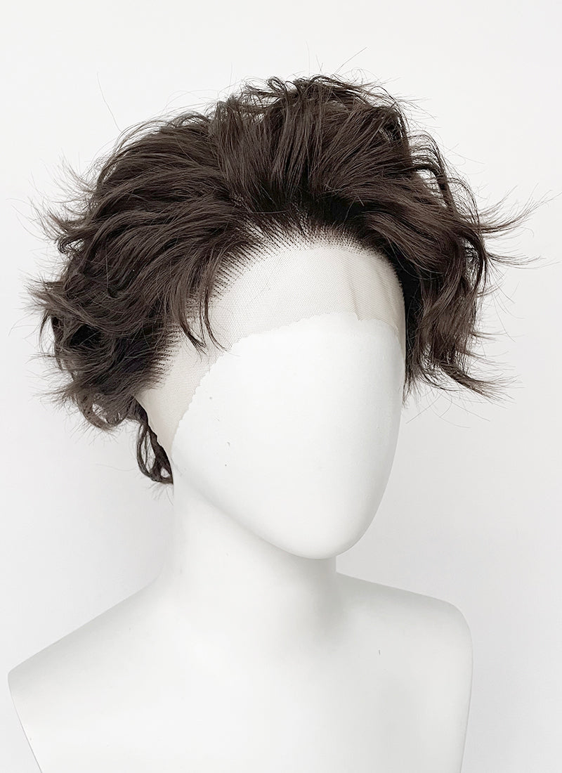 Brunette Wavy Lace Front Synthetic Men's Wig LF8082