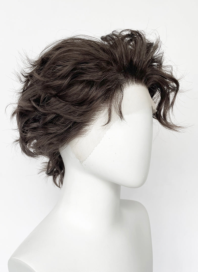 Brunette Wavy Lace Front Synthetic Men's Wig LF8082