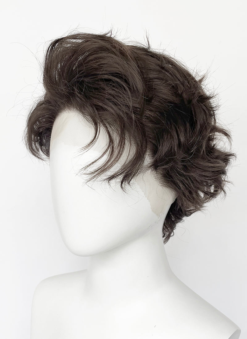 Brunette Wavy Lace Front Synthetic Men's Wig LF8082