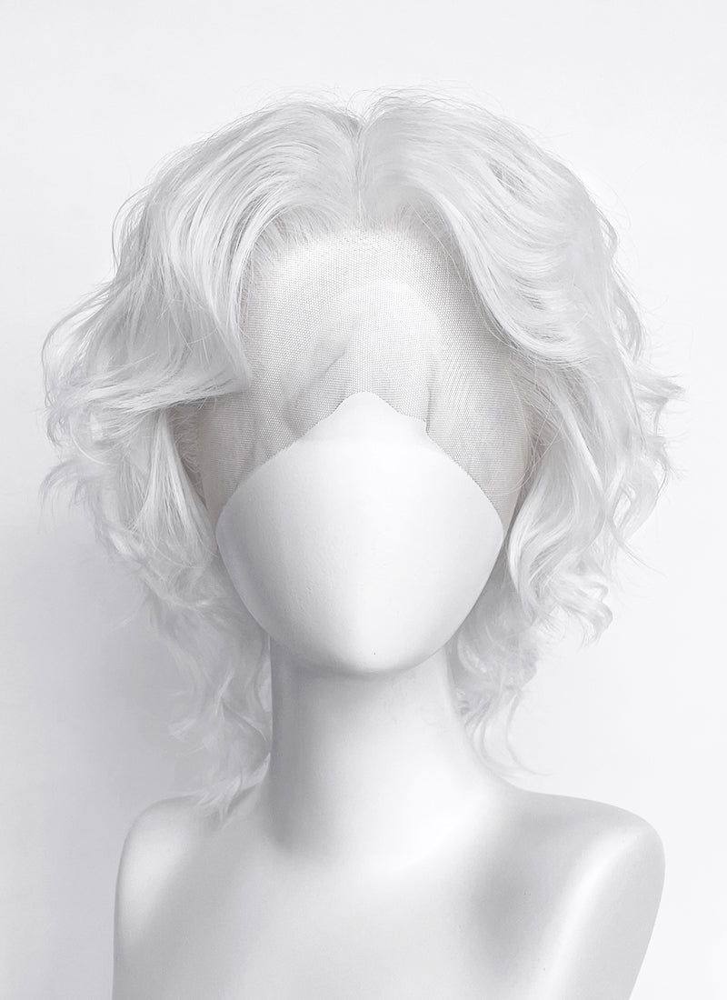 White Wavy Lace Front Synthetic Men's Wig LF8083