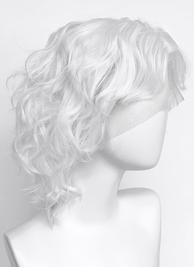 White Wavy Lace Front Synthetic Men's Wig LF8083