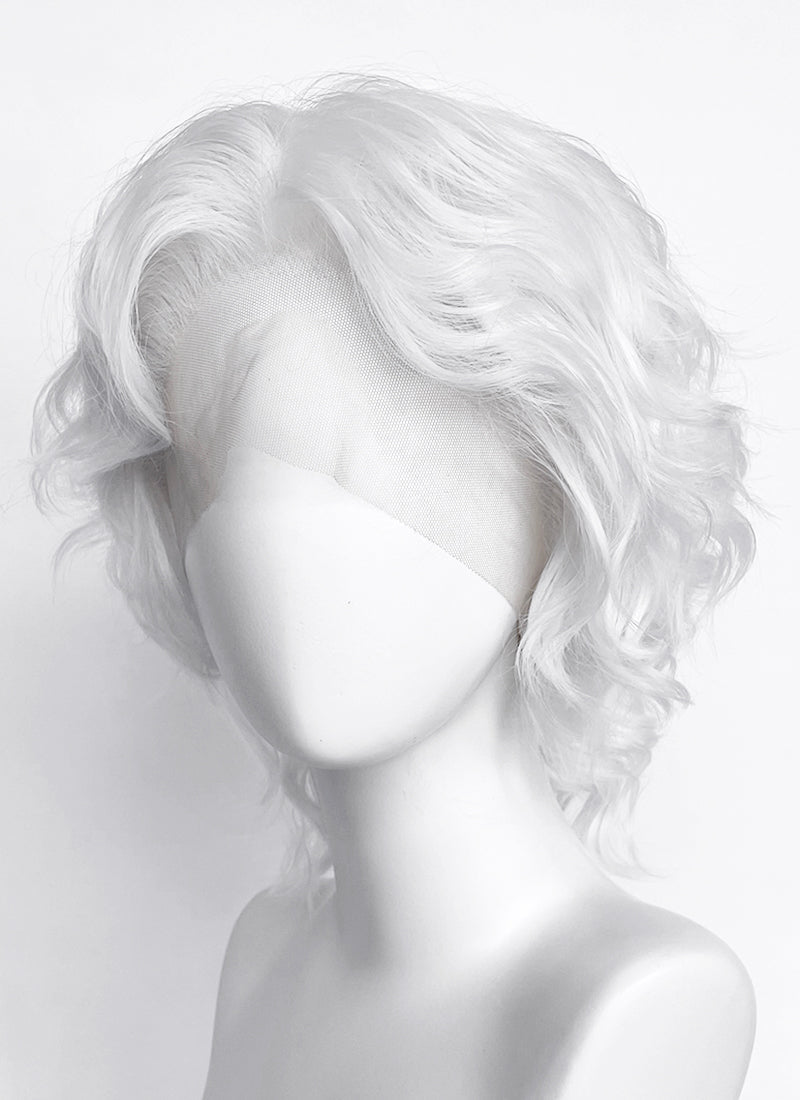 White Wavy Lace Front Synthetic Men's Wig LF8083
