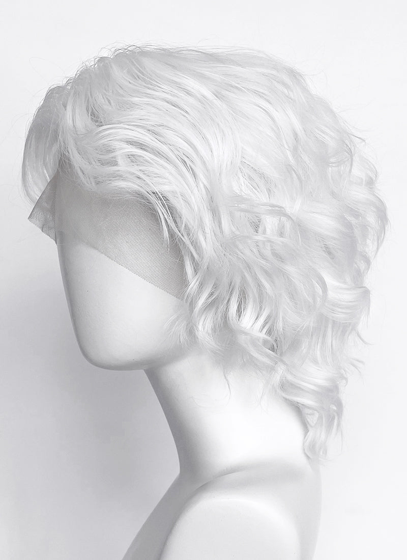 White Wavy Lace Front Synthetic Men's Wig LF8083