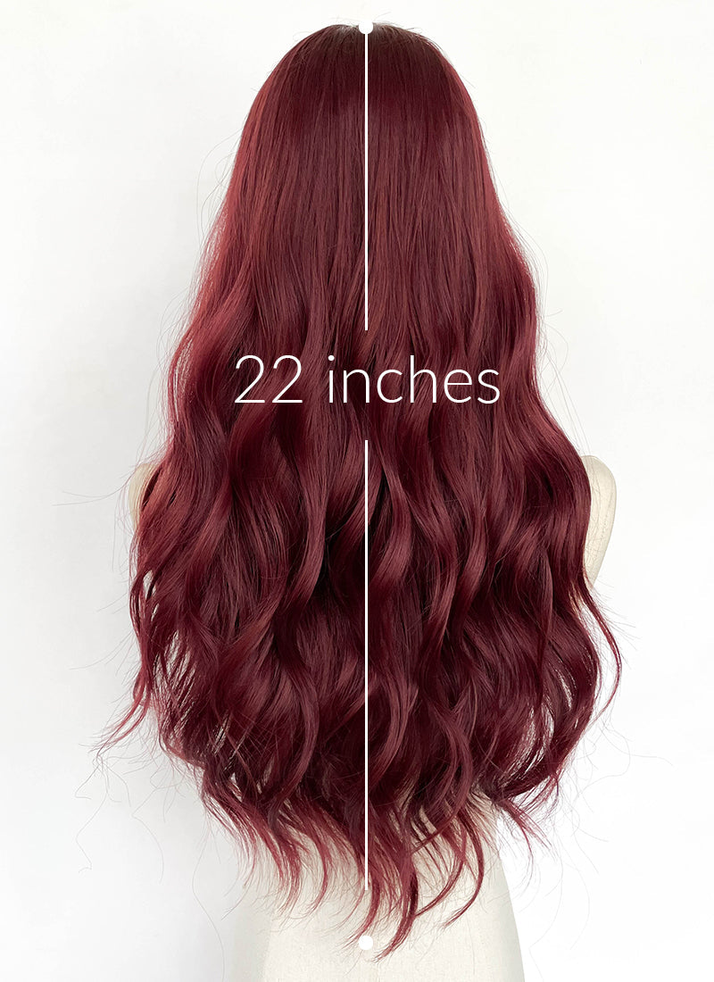Red Wavy Lace Front Synthetic Wig LFCS258