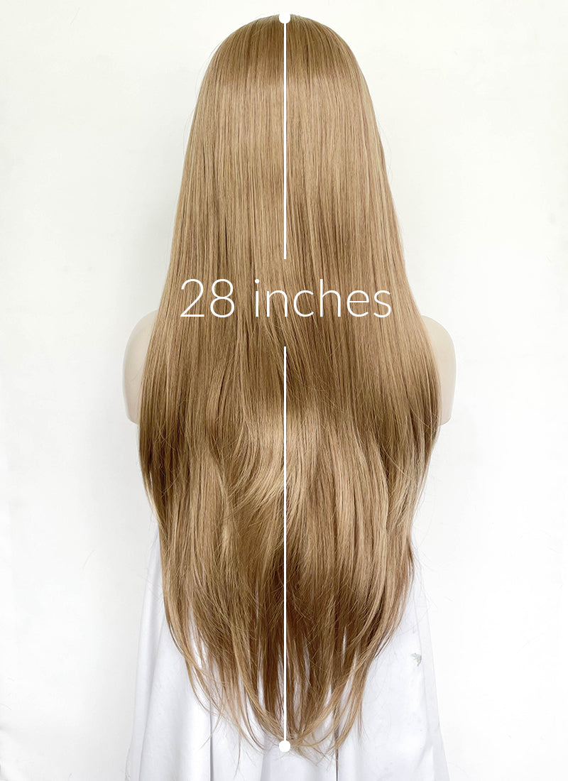 Medium Blonde Straight Lace Front Synthetic Wig LFK5575